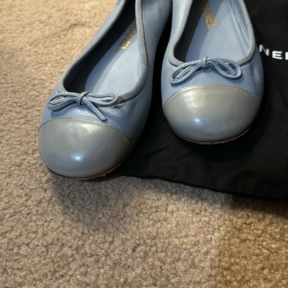Chanel Light Blue Ballet Flats - Picture 2 of 10